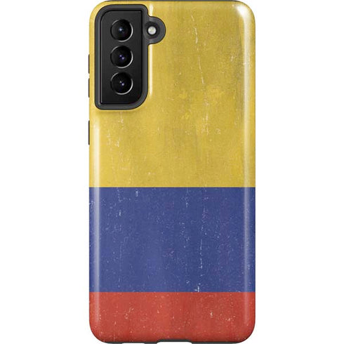 Colombia Flag Distressed Galaxy S21 Plus 5G Pro Case